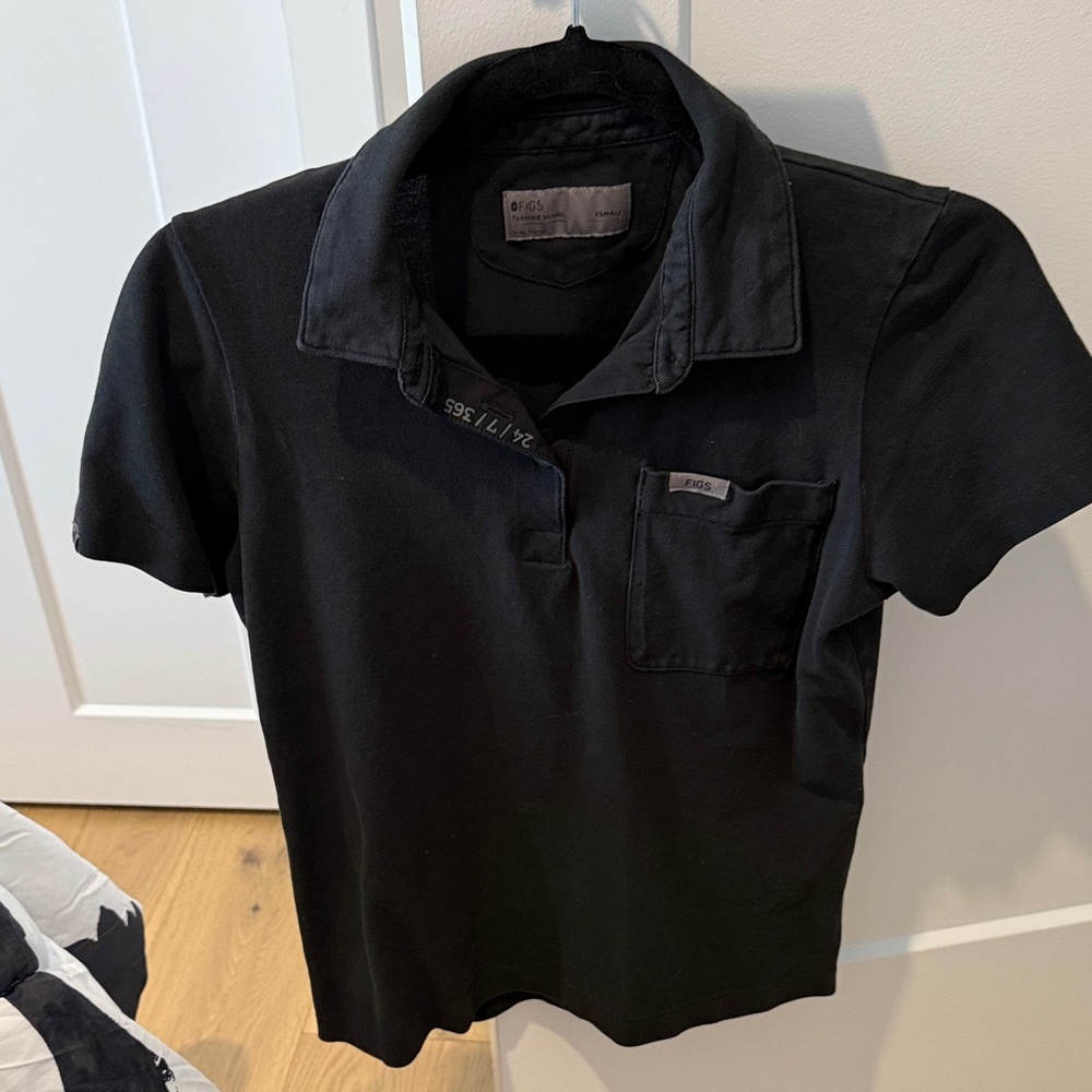 Black Short Sleeve Polo Shirt-Women’s